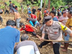 Polres Minsel Evakuasi Bencana Alam Tanah Longsor di Desa Wanga