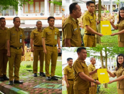Bupati Sitaro Lantik Tiga Pejabat OPD dan Umumkan Kenaikan Pangkat Kasat Pol-PP