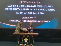 Bupati Minut Joune Ganda Serahkan LKPD 2024 ke BPK RI Sulut