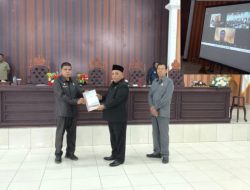 Pj Bupati Manumpil Sampaikan LKPJ 2024 Secara Virtual di Paripurna DPRD Talaud