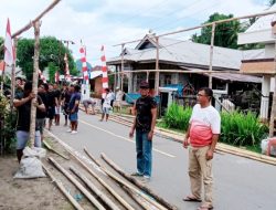 Camat dan Warga Tabukan Selatan Tengah Kompak Menata Lokasi Pesta Kemerdekaan