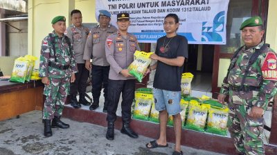 Polsek Kabaruan Salurkan 1 Ton Beras Lewat Gerakan Pangan Murah di Taduna