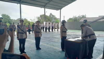 Polres Bitung Gelar Sertijab Kasatresnarkoba, Kasattahti dan Kapolsek Matuari