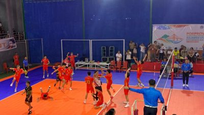 Minahasa Utara Taklukkan Kota Manado 3-1 di Final Bola Voli Porprov XII Sulut
