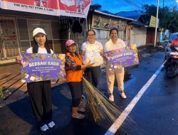 Perokris PLN Suluttenggo Berbagi Kasih 100 Paket Natura kepada Petugas Kebersihan Seputaran Kota Manado