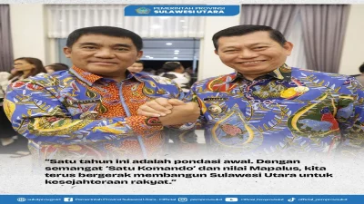 Satu Tahun Menjaga Amanah: Duet Yulius-Victor Tegaskan Komitmen Membangun Sulut dalam “Satu Komando”