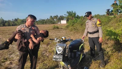 Gercep Polsek Pinogaluman Bantu Remaja 15 Tahun Alami Kecelakaan Tunggal di Persawahan Dalapuli Barat
