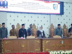 Ranperda Perubahan APBD 2026 Disampaikan, Bupati dan Wabup Boltara Hadiri Paripurna DPRD